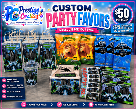 Custom Party Favors - $50 Per Dozen
